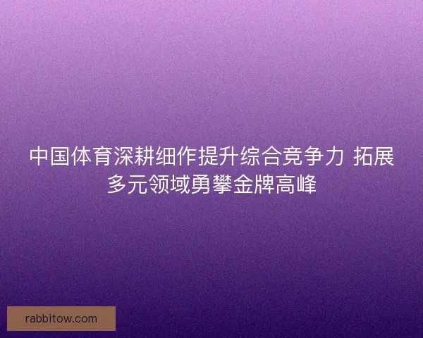 中国体育深耕细作提升综合竞争力 拓展多元领域勇攀金牌高峰